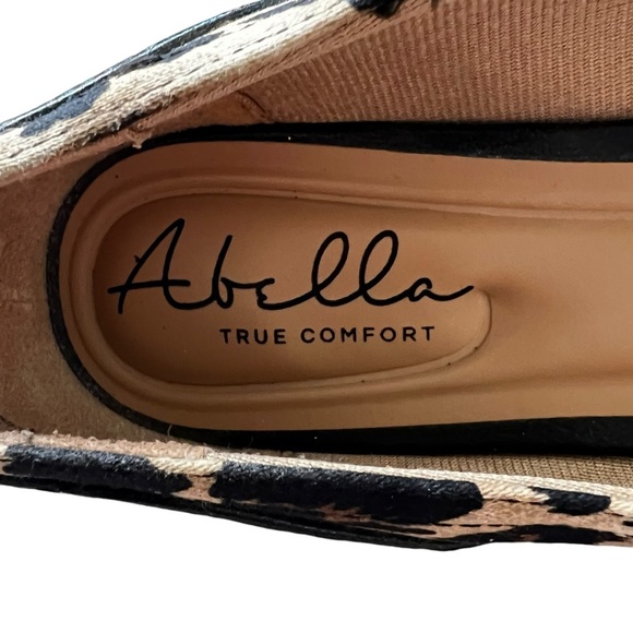 Abella Fina Wedge Pump‎ Women’s 7.5 Leopard Print True Comfort Brown Black - Picture 5 of 9